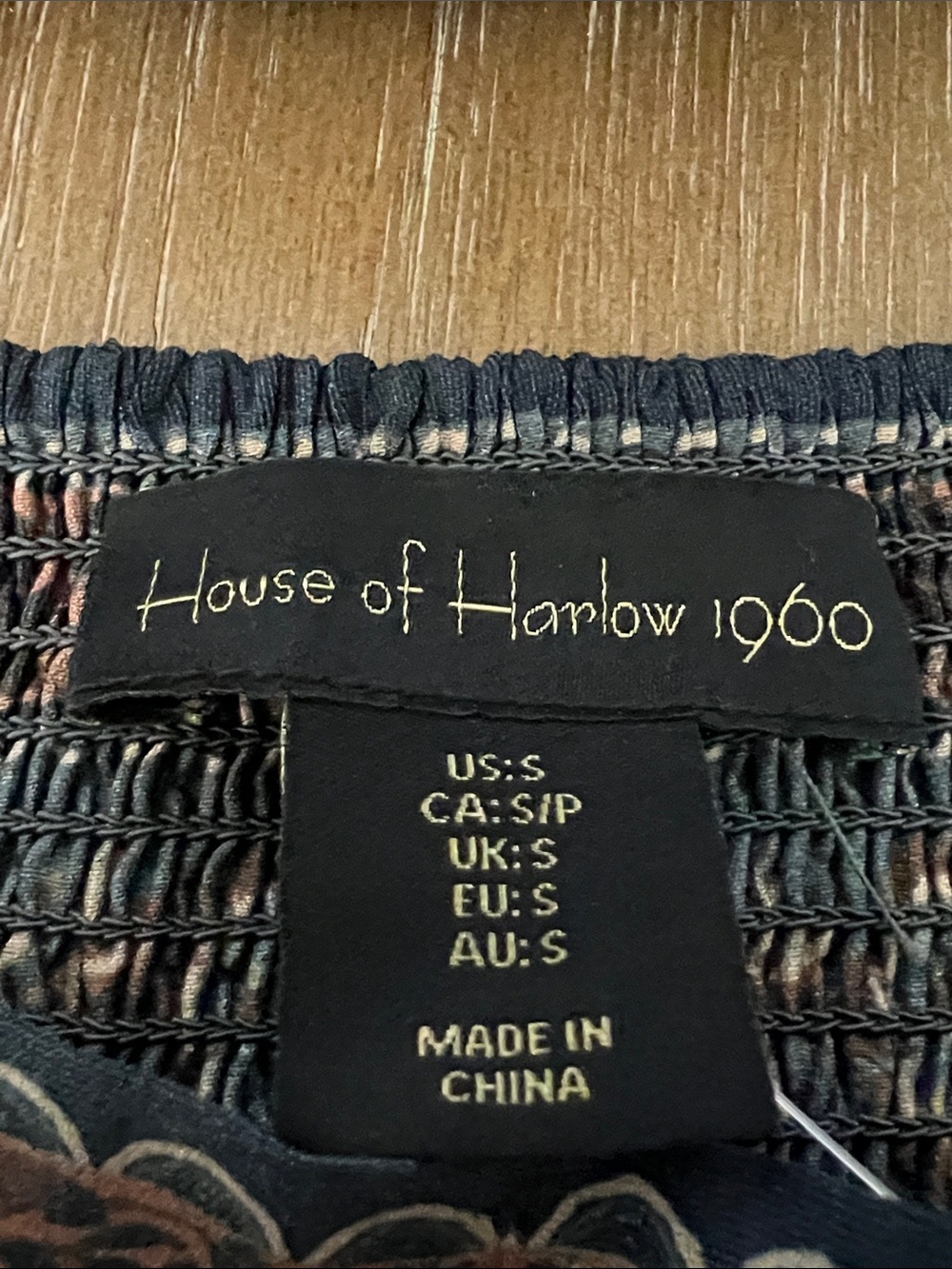 NWT 🖤 House of Harlow 1960🖤 Tiered Boho floral maxi skirt beige brown navy M - Picture 3 of 3